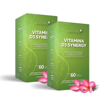 Imagem de Kit 2 Vitamina D3 Synergy 60 Cáps Puravida