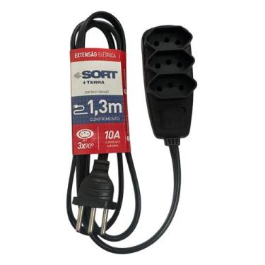 Imagem de Extensao Eletrica Cabo PP 3x0,75x 1,3m 2P+T 10A DN1790 3 Tomadas - Dan