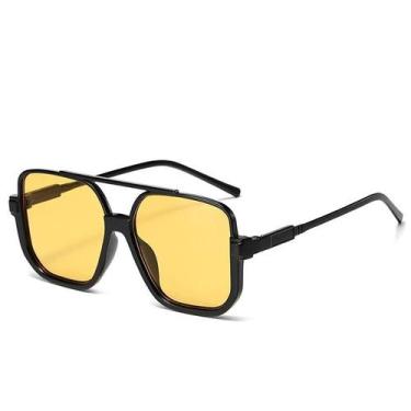 Imagem de Óculos De Sol Retrô Feminino E Masculino: Modelo Aviador Grande Com Me