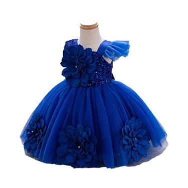 Imagem de Vestido De Princesa Para Meninas Sem Mangas Com Borboletas Tridimensio