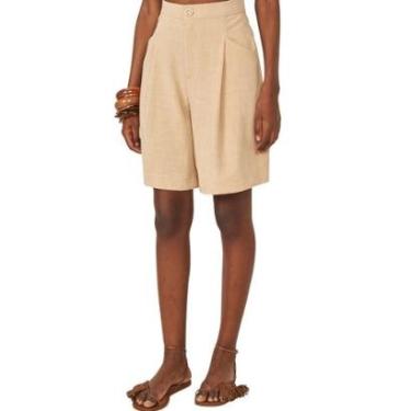 Imagem de Bermuda Colcci Alongada Alfaiataria Bege Feminina-Feminino
