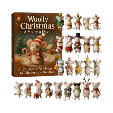 Imagem de Calendário Do Advento De Natal Em Acrílico Com Ratos, Decoração De Con