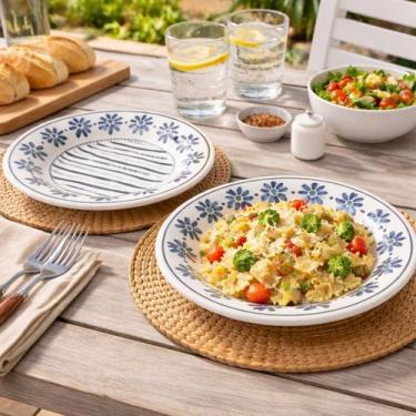 Imagem de Pratos Fundo Sopa Oxford Donna Margaridas 21,5cm Jogo 4pçs - Genérico
