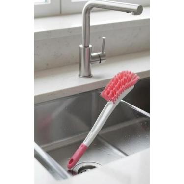 Imagem de Escova Mamadeira Limpa Bico Rosa - Higiene Segura Bebê - Congratulatio