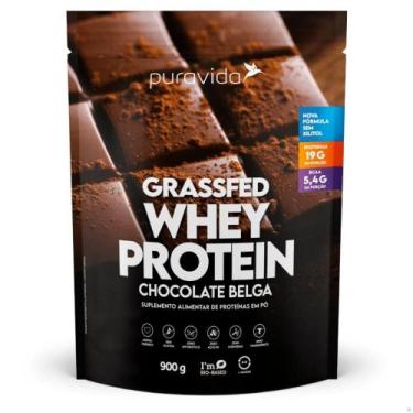 Imagem de Whey Protein Grass Fed 900g Pura Vida, Chocolate Belga