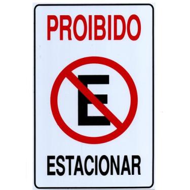 Imagem de Placa de pvc sinalização proibido estacionar 20x30 - ACESSO