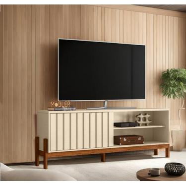 Imagem de Rack Bancada New Aurora para TV até 75 Polegadas com Porta Ripada Desl