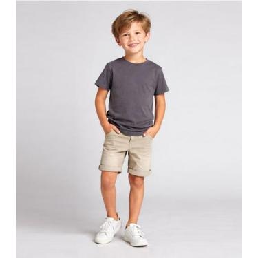 Imagem de Blusa Infantil Unissex Manga Curta Básica Soletex Marrom, 10, Marrom