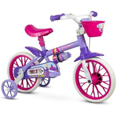 Imagem de Bicicleta  Feminina Infantil Nathor Violet Aro 12 Freio Tamb