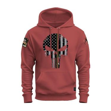 Imagem de Moletom Canguru Blusa De Frio Confortável Estampado Caveira Urban-Unissex