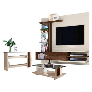 Imagem de Estante Home Theater Suspenso com Aparador e Mesa de Centro Frizz Supreme Off White Savana – Madetec