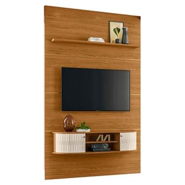 Imagem de Estante Home Theater com Bancada Suspensa Monte Carlo Naturale Off White – Madetec