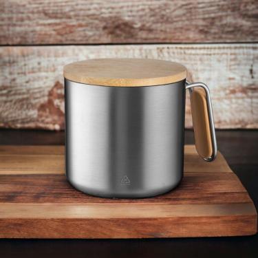 Imagem de Caneca Térmica Classe e Estilo para Bebidas Quentes e Frias em Aço Inox Parede Dupla co...