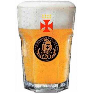 Imagem de Copo para Cerveja Country Torcedor Vasco 400ML em Vidro com Design Clássico para Comemorar Jogos Transparente Crisa