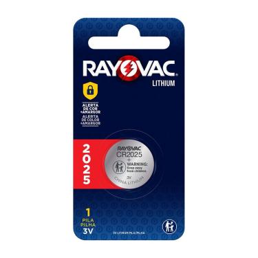 Imagem de Bateria de Lítio Rayovac CR2025 3V para Chaveiro Eletrônico, Controles Remotos, Relógio...