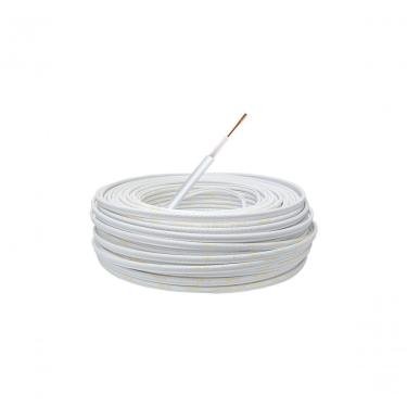 Imagem de Cabo para Cerca Elétrica Cabo Alta Isolacao 5mm Flexivel Branco 50M para Alta Tensão com Condutor em Cobre Estanhado