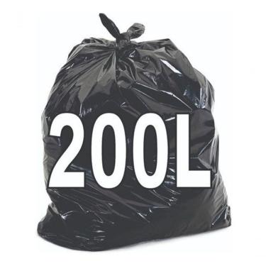 Imagem de Saco para Lixo 200 Litros para Uso Doméstico e Comercial Resistente Preto Higipack