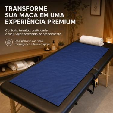 Imagem de Colchonete Lençol Térmico Elétrico Para Maca Massagem Azul EASY 140x70