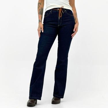 Imagem de Calça Young Style Jeans Boot Cut com Cordão Feminina-Feminino