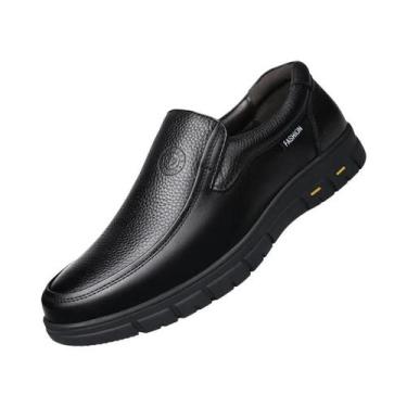 Imagem de Sapatos Casuais De Couro Masculinos Slip-On Respiráveis, Sapatos Forma