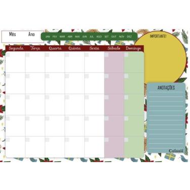 Imagem de Lousa Planner Quadro Imã geladeira com Canetinha Apagador - nosi