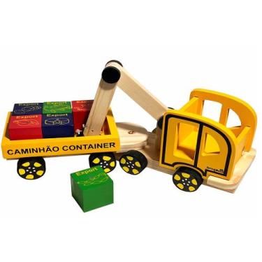 Imagem de Caminhão Container Brinquedo Educativo em Madeira - BrinqMutti