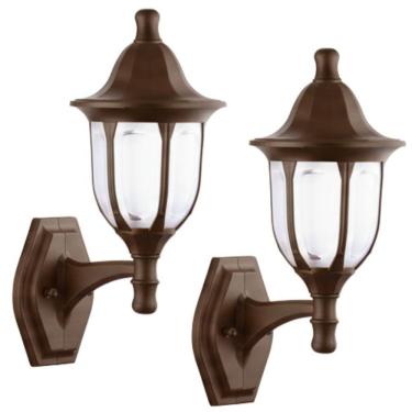 Imagem de Kit 2 Luminárias Arandelas de Parede Externas Marrom Vintage Decorativas E27 Bivolt Mod...