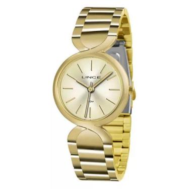 Imagem de Relogio Feminino Dourado Pequeno Lince LRGH048L