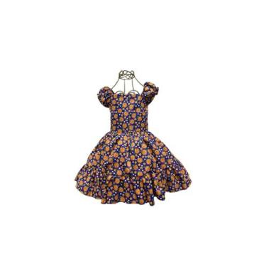Imagem de Vestido Festa Junina Infantil Luxo Menina Arraia Caipira Roupa São Joã