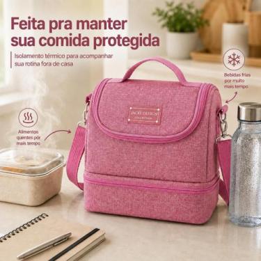 Imagem de Bolsa Térmica Lancheira Jacki Design Portátil Escolar, Rosa