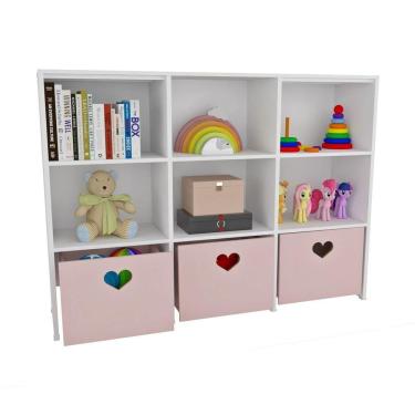 Imagem de Estante de Nichos Coração 170CM Baús MDF Stella