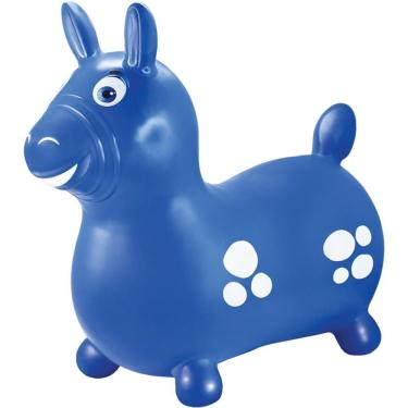 Imagem de Cavalinho Infantil Inflável de Vinil Atóxico Estimula Equilíbrio e Coordenação Azul Líder Brinquedos
