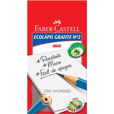 Imagem de Lápis Faber-Castell Ecolápis Max Sextavado Madeira Reflorestada FSC Ponta Resistente Preto