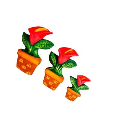 Imagem de Trio Vaso de Parede Flor Antúrio Decorações - RD Store