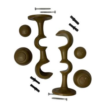 Imagem de Par Suporte Duplo Reforçado Para Varão De Cortina 28mm E 19mm Com Pont