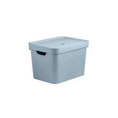 Imagem de Caixa Organizadora Cube Com Tampa 18 Litros Média 36 x 27 x 24,5cm Azu