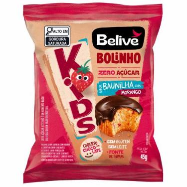 Imagem de Bolinho Kids BELIVE Baunilha c/ Morango Zero 45g