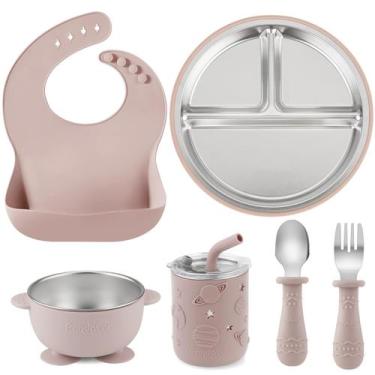 Imagem de Conjunto de Alimentação para Bebês PandaEar 6 em 1 em Aço Inoxidável R