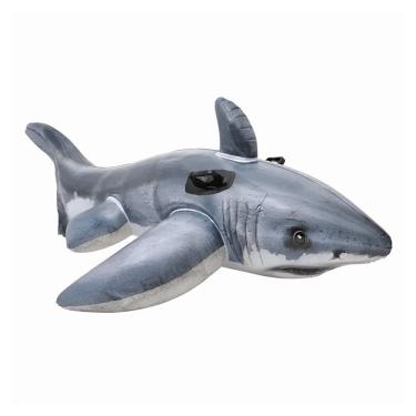 Imagem de Boia Inflável Infantil 57525 Tubarão Até 40kg Flutuador 173cm Branco Intex PVC Vinil 2 Câmaras