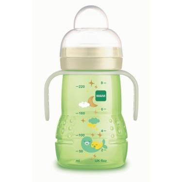 Imagem de Copo De Treinamento Bebe Mam 220 ml Trainer Brilha Escuro Night Antivazamento Neutro 4 + 4219