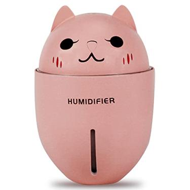 Imagem de Umidificador Gatinho Purificador De Ar Ultrassónico com Aromatizador Portátil (Rosa)