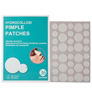 Imagem de Adesivos de espinhas invisíveis para acne hidrocolóide transparente adesivos de espinhas de diferentes tipos (36 peças redondas)