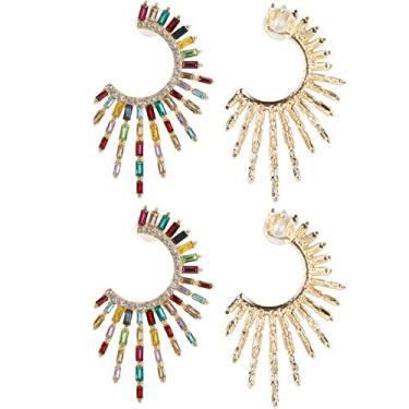 Imagem de 2 pares de brincos, brincos de liga na moda bonito cristal forma lagosta decoração feminina presente gota gota pingente joias brincos, default, Metal