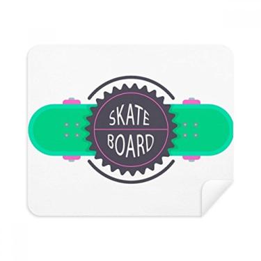 Imagem de Skate esportivo com tecido de camurça Mottos de limpeza para aquarela de desenho animado 2 peças