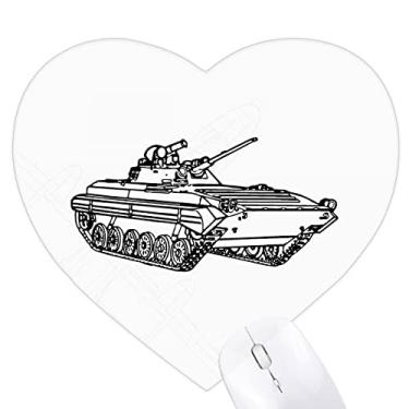 Imagem de Mouse pad Line Military Art Deco moderno coração tapete de borracha para escritório