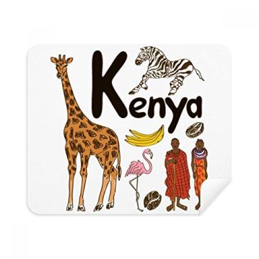 Imagem de Pano de limpeza Kenya National Symbol Landmark Pattern Cleaner, 2 peças, tecido de camurça