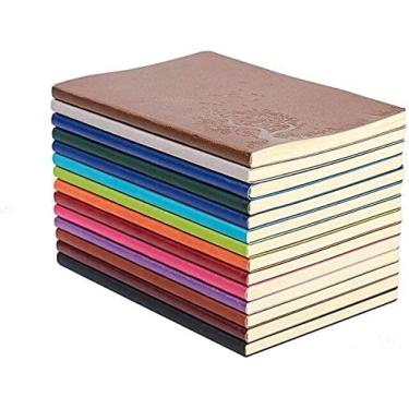 Imagem de Caderno colorido XYTMY A5 de couro PU para escrever diário, cadernos para uso diário e diário (pacote com 4, cores aleatórias)