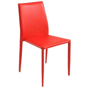 Imagem de Cadeira Decorativa Sala E Cozinha Karma Pvc Vermelha