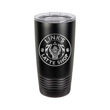 Imagem de Legendary Hero Warrior Princess Royalty Fantasy Latte Coffee Shop Video Game Parody - 3D gravado a laser preto Polar Camel 590 ml Caneca térmica a vácuo com tampa transparente (Herói)