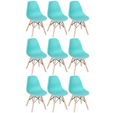 Imagem de 9 Cadeiras Charles Eames Eiffel Dsw Clara Verde Tiffany